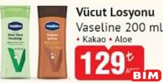 VASELİNE VÜCUT LOSYONU 200 ML fiyat ve kampanya bilgisi